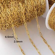 2meter 18K Gold PVD Plated Stainless Steel Paperclip Chains Oval Link Bulk For DIY Adjustable Necklace Bracelet Jewelry Craft Making 1.5/2.2/2.5/3.0/3.5/4.0mm Width - Chain - View 11