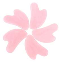Heart-Shaped Gua Sha Plate, Rose Quartz Gua Sha Board, Facial Beauty Tool For Full Body Use - Pink - View 3