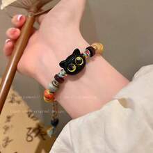 Colored Glass Cat Braided Rope Bracelet Personalized Bracelet Couple Bracelet - 彩色 - 查看 4