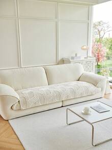 1 pieza Funda de cojín de sofá de felpa gruesa y suave de estilo minimalista, protector de sofá a prueba de mascotas, antideslizante y antipolvo, funda decorativa de sofá, fácil de limpiar, se ajusta a sofás de 1 a 4 plazas, sofás en forma de L, adecuado para sala de estar, dormitorio, estudio, oficina, fiesta, club, exterior