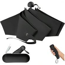 Paraguas de bolsillo, paraguas,Paraguas Portátil Resistente a La Lluvia, Sombrilla in Protección (Negro) - Negro - Ver 13