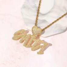 1 chiếc mặt dây chuyền chữ và số hai lớp họa tiết cỏ, trang sức thời trang đường phố cá nhân hóa, phong cách hip hop unisex, phong cách boho, quà tặng cá nhân hóa - Chữ thảo hai lớp - Xem 7