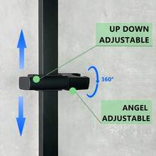 1个矩形管状淋浴喷头支架，便携式浴室淋浴喷头支架，适用于家庭和商业浴室，可调节淋浴底座，淋浴喷头支架配件 - 彩色 - 查看 2