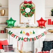 Set de 4 piezas de decoración de globos navideños, incluye bandera navideña colorida, aro de globo en forma de árbol de Navidad, globo estrella de 18 pulgadas, adecuado para fiesta de Navidad, decoración de ambiente navideño, actividades y decoración de fiesta con tema navideño, fiesta de Año Nuevo, decoraciones para reunión familiar de Navidad