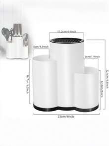 1 Stück Küchenhelfer Organizer Regal, 3-in-1 universeller Küchenhelter Halter zum Aufbewahren von Messerblock, leeren Messerblock, großen Kochutensilien, Essstäbchen, Messern und mehr platzsparenden Küchenzubehör, geeignet als Halloween Geschenk, Weihnachtsgeschenk, Jahresendkauflistenvorschlag