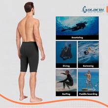 Men Wetsuit Shorts Pants Neoprene 2mm Adjustable Drawstring Short Pant Cold Water Buoyancy Bottom Swim Surf Snorkeling Kayaking Scuba Diving