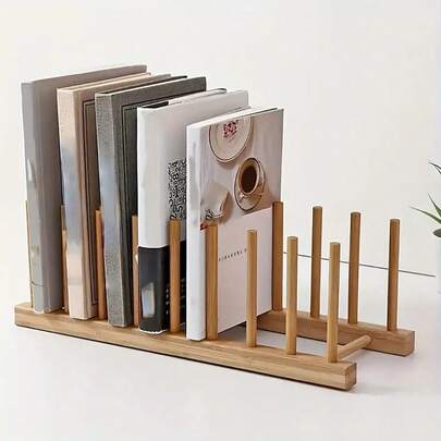 1 Set Wooden Bookshelf And Document Organizer, Vinyl Record & Photo Album Display Rack, File Folder & Book Storage, Easy To Assemble, Suitable For Bedside Or Tabletop Placement, Radiator Shelf, Furniture, Shelves