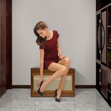 Shoe Storage Bench, Bamboo Entryway Bench, 2-Tier Shoe Rack, 27.5*9.4*17.3in Shoe Organizer With Padded Seat Cushion For Entryway Living Room Bedroom, Holds Up To 220.5 Lbs, Brown, Simple Assembly