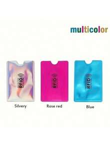 3/5/10 Piezas, Portador de tarjeta RFID, Portador de tarjeta con bloqueo RFID, Cubierta protectora de tarjeta bancaria/de identificación, Portador de tarjeta de crédito de aleación de aluminio con bloqueo RFID, Fundas con bloqueo RFID para tarjetas de crédito, Diseño delgado impermeable de lámina de aluminio, Artículos esenciales para viajes, para viajes, vuelos, negocios, hogar, campamento, al aire libre, playa, vacaciones de verano, regreso a la escuela - Multicolor - Ver 31