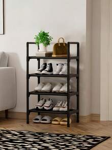1 pièce Petite étagère à chaussures noire de 45 cm de large, peu encombrante, minimaliste, anti-poussière, robuste, à la mode, facile à monter et à démonter, portable, idéale pour le salon, la chambre, l'entrée, le bureau, la maison, le rangement à plusieurs niveaux, comme cadeau de Noël ou pour les enfants.