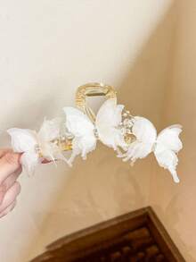 1pc Multilayer Mesh Butterfly Hair Clamp, Elegant Personalized Hair Clip For Bun Hairstyle, New Hair Accessory For Women Hair Claws Claw Clips Hair Clips Hair Jaw Clip Hair Clamps Hair Clutch Hair Catcher Clip Fall Winter Hair Accessories For Women For Vacation Outfits Woman