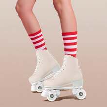 Milky Way Women's Roller Skates With Light-Up Wheels, Men's, Adult, Beginner Outdoor Quad Roller Skates, Classic Double Row Roller Skates - Thịt hồng - Xem 4
