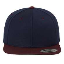 Classic Two Tone Snapback Cap (Navy/Maroon) - Navy Blue - View 2