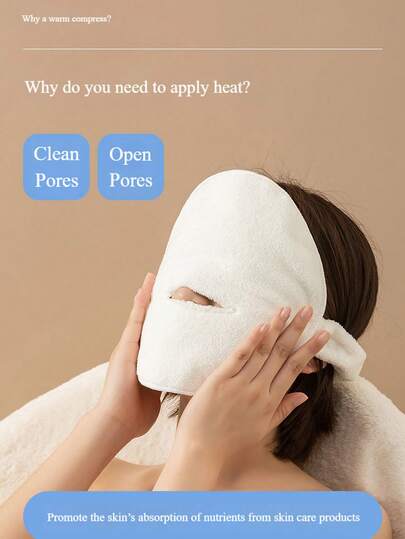 New Style Hot Compress Towel Mask For Men And Women, Skin Management Facial Mask Cover, Beauty Hot And Cold Steam Home Facial Washing Towel, Thickened Soft Absorbent Beauty Facial Mask Towel.