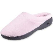 Isotoner Women's Terry And Satin Slip On Cushioned Slipper With Memory Foam For Indoor/Outdoor Comfort Flat Sandals - 花瓣粉紅 - 查看 2