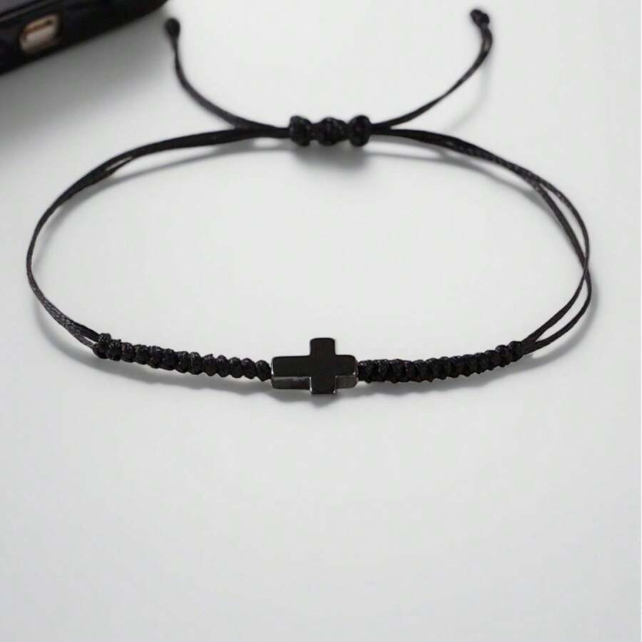Bohemian Style Woven Bracelet - Cross Bracelet, Fashionable Jewelry Bracelet, Perfect Gift For Friends, Family, Father's Day, Suitable For Daily Wear