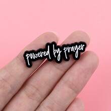 "Powered By Prayer"Enamel Pin Lapel Pins Badges On Backpack Women's Brooch Clothes Gift Jewelry Fashion Accessories - Black - View 5