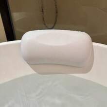 1 pieza Almohada de descanso para bañera de spa con malla 3D, con ventosas, cojín antideslizante para el cuello y la espalda para el baño del hogar - Gris - Ver 4