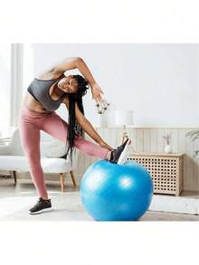 5 Sizes Yoga Ball, Fitness Ball, Birthing Ball For Pregnant Women, Physical Therapy, Balance, Stability, Workout, Office Ball Chair, With Quick Pump, Smooth Multi-Color