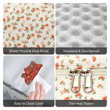 1Piece Portable Lunch Bag Large Reusable Insulated Lunch Box Bento Pouch Dinner Insulation Bag Student Thickened Cute Lunch Fruit Bag Pink Strawberry Stripe Leopard Print Small Floral Bag For School School Accessories School Stuff - 紅碎花 - 查看 5