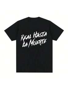 BREATHABLE COOL SUMMER Rapper Anuel AAs 2023 Concert Print T Shirt Real Hasta La Muertes Album T Shirts Wowomen's Hip Hop Short SLEEs Ve T-Shirt Male 71720 - 黑色 - 查看 1