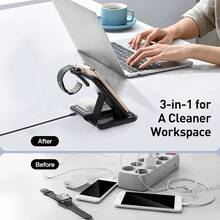 SZYSGSD 15W LED Fast Wireless Charger Stand 3 In 1 Foldable Charging Station For IPhone 16 15 14 13 12 11 Watch 9 8 7 6 5