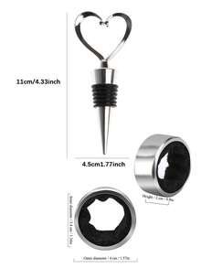 两件装葡萄酒防滴漏环和心形葡萄酒瓶塞套装，不锈钢葡萄酒瓶口防滴漏环，优质防漏硅胶葡萄酒瓶塞，带可拆卸毛毡衬垫的葡萄酒滴漏环或瓶塞，小巧便捷的厨房和酒吧葡萄酒配件，不锈钢婚礼新娘礼物
