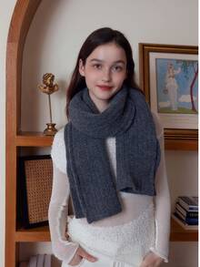 1 szt. damski szalik w jednolitym kolorze w kratkę, ciepły i wiatroszczelny z wełną, miękki i przyjazny dla skóry, odpowiedni do codziennych dojazdów do pracy i podróży, jesień/zima