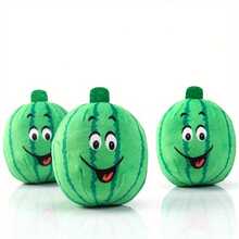 1pc Green Plush Watermelon Ball Toy With Squeaker Puppy Interactive Play And Teeth Grinding Sound Toys Small Dog Chew Squeaky Toy