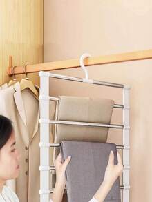 1件/2件衣柜收纳整理，裤架节省空间，铝合金衣架用于整理和存放，宿舍必备物品，大学女生，家庭整理围巾，牛仔裤衣架