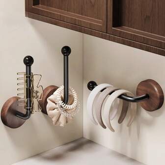 1/3pcs Kitchen And Bathroom Organization System Storage Hooks - Easy To Install Solid Wood Non Drilling Strong Adhesive Hangers, Classified Storage Racks For Hanging Clothes, Hats, And Towel Bags, Multi-Purpose Wall Hooks For Organizing Wardrobe Entrances In Home Offices, Detachable Hooks For Tenants To DIY Home Decoration, Waterproof And Not Easy To Fall Off, Stable Hanging Of Heavy Objects, Suitable For Kitchen, Bathroom, Living Room, Etc