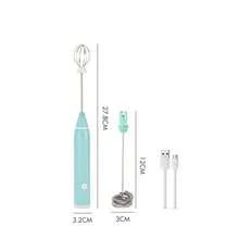 1pc Electric Milk Frother, USB Rechargeable Handheld Milk Foamer With Stainless Steel Whisk And 3 Speed Adjustable Milk Frother, Mini Mixer For Coffee, Chocolate, Egg, Kitchen, Cooking, Food, Decor, Party, Camping, Organizer, Beach, Travel, Holiday