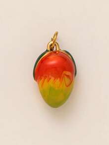 1 件可爱的仿制食物吊坠，带有芒果、樱桃、西瓜、百香果、石榴、甜甜圈、吐司、草莓酱、酒形油滴吊坠，不锈钢材质镀 18K 金，适用于 DIY 珠宝、项链、手链、耳环、钥匙扣、包袋配件、DIY 女士珠宝配件、不锈钢吊坠、钱包配件、小吊坠 - 彩色 - 查看 9