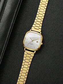 2pcs/Set Fashionable Couple Minimalist Calendar Dial Classic Quartz Wrist Watches, No Watch Box Included