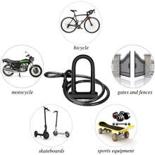 Candado en U para Bicicleta Combinación Segura Antirrobo para Trabajo Pesado con Grillete de 1.2M Cable de Longitud Llaves y Soporte de Montaje Resistente para Scooters, Motocicleta y Más (Negro) - Negro - Ver 5