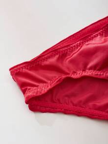 3 piezas - Bragas con lazo de satén. Bragas triangulares de seda de hielo para mujer con un diseño sexy de nalgas de melocotón a la cintura baja, lazo juguetón, estilo dulce y fresco de chica, estilo puro francés del deseo, ropa interior esencial diaria de unicolor para mujer.