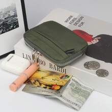 1pc Minimalist Compact Multi-Function Coin Purse, Mini Key Holder, Product Size: 11.5cm*7.5cm*2cm - Army Green - View 8