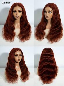 QVR QUEEN VIRGIN REMY 4"X4" Lace Front Wig, Human Hair, Red Brown Color, Pre-Cut, Closed Cap, Pre-Plucked - S33D - View 5