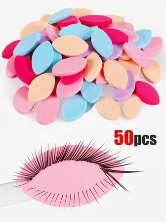 50/20/10/5/1 Pc Lash Sponges For Practice, Eye Shaped Practice Sponge, Lash Map Sponge, Eyelash Extension Beginners Supplies Kit, Cosmetic Makeup Sponge, Disposable, Eyelash Tools