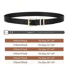 3pcs Set Solid Color Casual PU Leather Women's Belts, Spring & Autumn Summer, School Fall, Autumn, Halloween.