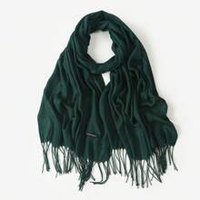 1pc Women's Minimalist Solid Color Faux Cashmere Scarf, Casual Versatile For All Seasons, Fashionable And Elegant Outerwear Decoration, Suitable For Wedding, Church, Evening Party, High-End Premium Ladies Shawl