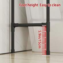 1 3-Layer Toilet Storage Cabinet - Space-Saving, Easy To Assemble Without Drilling, Suitable For Bathroom Supplies, With Anti-Rust Metal Frame And Plastic Partition, Perfect For Storing Toiletries, Towels And Decorations, Modern Bathroom Organizer; Durable Structure, Shower Basket - trắng - Xem 10