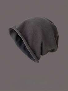 1pc Oversized Slouchy Beanie Hat For Men & Women, Minimalist Solid Color Ribbed Knit Skull Cap, Ultra-Soft Winter Headwear With Slouchy Fit, Versatile For Casual Street Style, Outdoor Activities & Daily Commute Winter Clothing