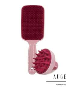 TRIO Brush Kit: Flex Racket, Magic Brush And Silicone Hair Massager Brush - Maroon - View 2