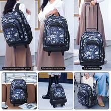 NEW YORK XPRESS 2 In 1 Carry On Travel Backpack 20" Rolling Backpack For Women Men With Wheels & Telescopic Handle For Work Weekend School & Short Trips - BLUE-LILIES - 查看 7