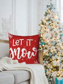 4 fundas de cojín decorativas navideñas impresas, con motivos de copos de nieve, árboles de Navidad y otros elementos navideños, adecuadas para la sala de estar, el dormitorio, el sofá, la oficina y otras ocasiones. Decoración de habitación, decoración de dormitorio, decoración navideña, decoración de fiesta (no se incluyen los insertos de cojín) - (impresión de un solo lado) - Multicolor - Ver 4