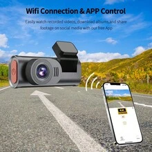 前后行车记录仪 4K/1080P，内置 WiFi 的汽车行车记录仪，全高清行车记录仪，带 APP 控制，1.97 英寸 IPS 屏幕行车记录仪，重力传感器，24 小时停车监测，循环录制 - 彩色 - 查看 6