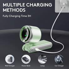 Portable Turbo Handheld Fan, Turbo Rechargeable Mini Fan, Foldable Strong Wind Turbo Fan, 5 Speeds, Battery Powered, Travel, Outdoor, Indoor Working Time Up To 4 Hours - Green - View 9