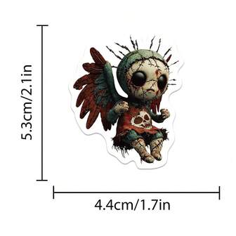 50 st skrämmande och konstiga graffiti-klistermärken lämpliga för DIY-dekorationer på datorer, telefonfodral, böcker och bärbara datorer