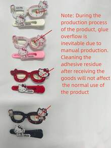 Sanrio 2 piezas Clip de pelo con diseño de Hello Kitty de dibujos animados, regalo de Navidad con decoración navideña linda